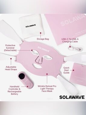Solawave Wrinkle Retreat Pro LED Face Mask - Pink